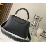 Louis Vuitton Women LV Capucines MM Black Etain Metallic Gray Taurillon Leather - Imagen 3