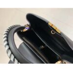 Louis Vuitton Women LV Capucines MM Black Etain Metallic Gray Taurillon Leather - Imagen 8