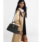 Louis Vuitton Women LV Capucines MM Black Etain Metallic Gray Taurillon Leather - Imagen 12