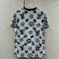 Louis Vuitton Women LV FLIGHT MODE 3D Mahina Monogram T-Shirt Cotton Navy White (1)