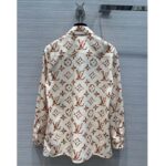 Louis Vuitton Women LV Floral Monogram Pajama Shirt Silk Pink Beige Regular Fit - Bild 3