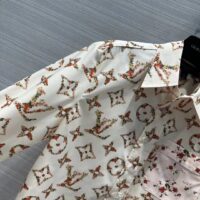 Louis Vuitton Women LV Floral Monogram Pajama Shirt Silk Pink Beige Regular Fit (7)