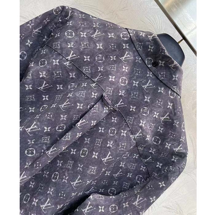 Louis Vuitton Women LV Monogram Cloud Shirt Silk Dark Grey Regular Fit (10)