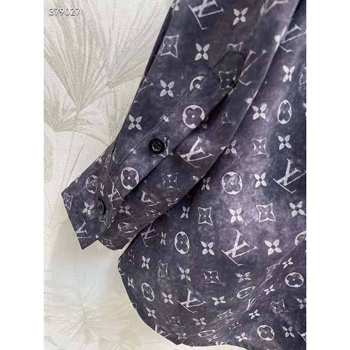 Louis Vuitton Women LV Monogram Cloud Shirt Silk Dark Grey Regular Fit (11)