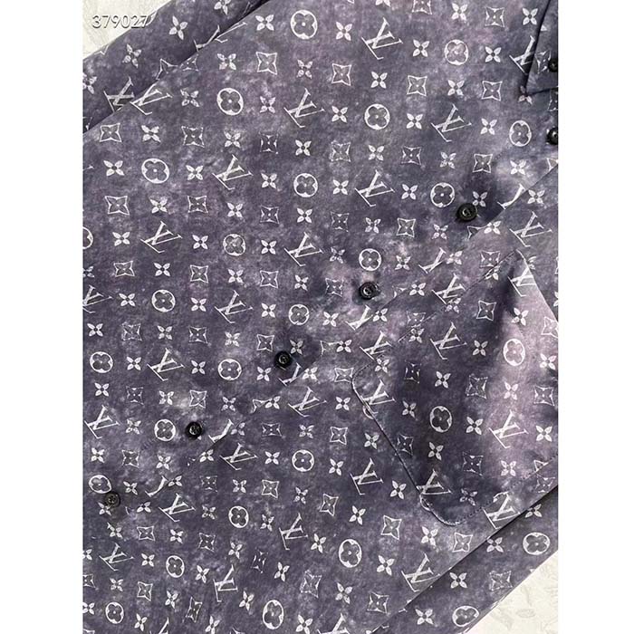 Louis Vuitton Women LV Monogram Cloud Shirt Silk Dark Grey Regular Fit (7)