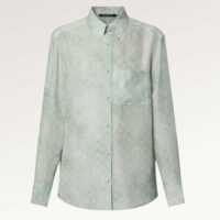 Louis Vuitton Women LV Monogram Cloud Shirt Silk Green Blue Regular Fit (7)