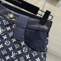 Louis Vuitton Women LV Monogram Denim Mini Shorts Cotton Navy (15)