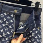 Louis Vuitton Women LV Monogram Denim Mini Shorts Cotton Navy - Image 9
