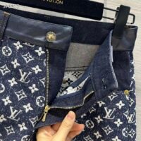 Louis Vuitton Women LV Monogram Denim Mini Shorts Cotton Navy (15)