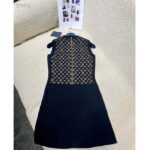 Louis Vuitton Women LV Monogram Jacquard Knit Dress Silk Polyamide Elastane Black Brown - Image 3