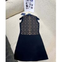 Louis Vuitton Women LV Monogram Jacquard Knit Dress Silk Polyamide Elastane Black Brown (5)
