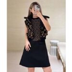 Louis Vuitton Women LV Monogram Jacquard Knit Dress Silk Polyamide Elastane Black Brown - Image 8