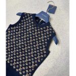 Louis Vuitton Women LV Monogram Jacquard Knit Dress Silk Polyamide Elastane Black Brown - Image 5