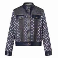 Louis Vuitton Women LV NIGHT Monogram Denim Jacket Cotton Navy (10)