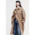 Louis Vuitton Women LV Removable Collar Double Face Coat Wool Silk Ficelle Foncée Brown Regular Fit – Bild 13