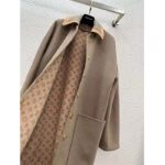 Louis Vuitton Women LV Removable Collar Double Face Coat Wool Silk Ficelle Foncée Brown Regular Fit – Bild 5