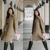 Louis Vuitton Women LV Removable Collar Double Face Coat Wool Silk Ficelle Foncée Brown Regular Fit (8)