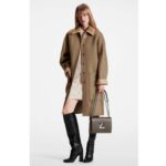 Louis Vuitton Women LV Removable Collar Double Face Coat Wool Silk Ficelle Foncée Brown Regular Fit – Bild 16