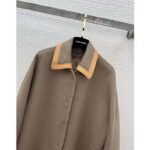 Louis Vuitton Women LV Removable Collar Double Face Coat Wool Silk Ficelle Foncée Brown Regular Fit – Bild 4