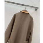 Louis Vuitton Women LV Removable Collar Double Face Coat Wool Silk Ficelle Foncée Brown Regular Fit – Bild 6