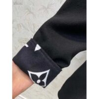 Louis Vuitton Women LV Reversible Zipper Sleeve Hooded Wrap Coat Black Wool Silk (3)