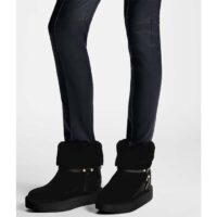 Louis Vuitton Women LV SKI Aspen Platform Ankle Boot Black Suede Calf Leather Shearling (10)