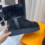 Louis Vuitton Women LV SKI Aspen Platform Ankle Boot Black Suede Calf Leather Shearling - immagine 8
