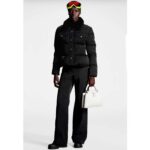 Louis Vuitton Women LV SKI Crinkled Nylon Peplum Puffer Jacket Polyamide Black - Image 12