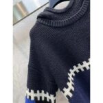 Louis Vuitton Men LV SKI Graphic Hooded Pullover Snowflake Motif Cashmere Black Blue – Image 7