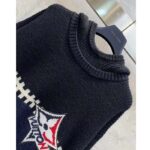 Louis Vuitton Men LV SKI Graphic Hooded Pullover Snowflake Motif Cashmere Black Blue – Image 5