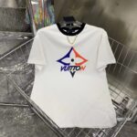 Louis Vuitton Women LV Snowflake T-Shirt Cotton Jersey White LV Golden Chain – Bild 4