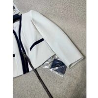 Louis Vuitton Women LV Wetsuit Pull Mikado Jacket Wool Silk White Regular Fit (10)