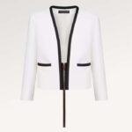 Louis Vuitton Women LV Wetsuit Pull Mikado Jacket Wool Silk White Regular Fit