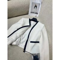 Louis Vuitton Women LV Wetsuit Pull Mikado Jacket Wool Silk White Regular Fit (10)