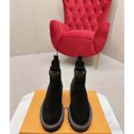 Louis Vuitton Women Shoes LV Beaubourg Ankle Boot Black Suede Calf Leather - Image 4