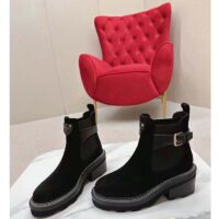 Louis Vuitton Women Shoes LV Beaubourg Ankle Boot Black Suede Calf Leather (3)