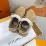 Louis Vuitton Women Shoes LV Ruby Flat Ankle Boot Beige Suede Calf Leather Shearling - Image 8