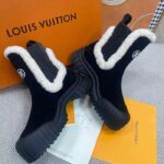 Louis Vuitton Women Shoes LV Ruby Flat Ankle Boot Black Suede Calf Leather Shearling – Image 5