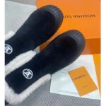 Louis Vuitton Women Shoes LV Ruby Flat Ankle Boot Black Suede Calf Leather Shearling – Image 8