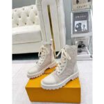 Louis Vuitton Women Territory Flat Ranger Beige Monogram-Debossed Suede Calf Leather Side Zip - Image 4