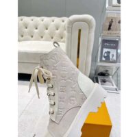 Louis Vuitton Women Territory Flat Ranger Beige Monogram-Debossed Suede Calf Leather Side Zip (7)