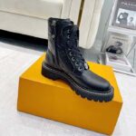 Louis Vuitton Women Territory Flat Ranger Black Monogram-Debossed Calf Leather Side Zip - Image 2