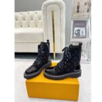 Louis Vuitton Women Territory Flat Ranger Black Monogram-Debossed Suede Calf Leather Side Zip - Image 5