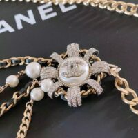 Chanel Women CC Chain Belt Calfskin Glass Pearls Black Pearly White Crystal Gold Silver-Tone Metal Strass (3)