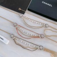 Chanel Women CC Chain Belt Calfskin Glass Pearls Black Pearly White Crystal Gold Silver-Tone Metal Strass (3)