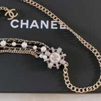Chanel Women CC Chain Belt Calfskin Glass Pearls Black Pearly White Crystal Gold Silver-Tone Metal Strass (3)