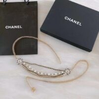 Chanel Women CC Chain Belt Calfskin Glass Pearls Black Pearly White Crystal Gold Silver-Tone Metal Strass (3)