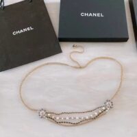 Chanel Women CC Chain Belt Calfskin Glass Pearls Black Pearly White Crystal Gold Silver-Tone Metal Strass (3)