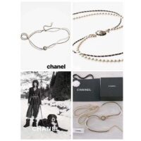 Chanel Women CC Chain Belt Calfskin Glass Pearls Black Pearly White Crystal Gold-Tone Metal Strass (1)