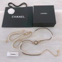 Chanel Women CC Chain Belt Calfskin Glass Pearls Black Pearly White Crystal Gold-Tone Metal Strass (1)